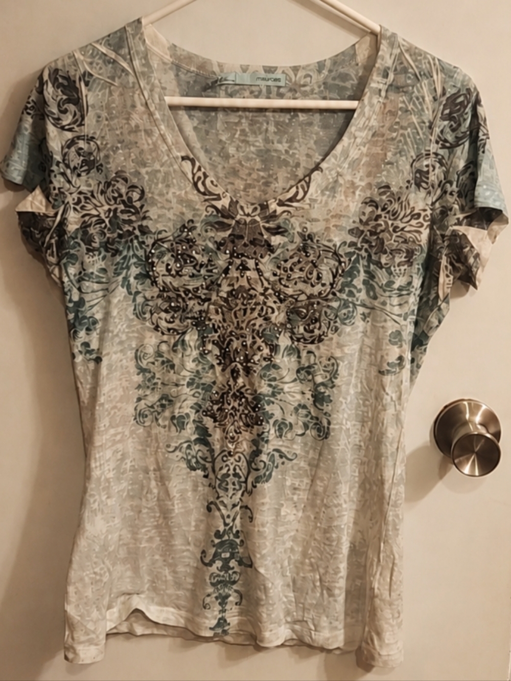 Maurices Short Sleve Sequine Shirt